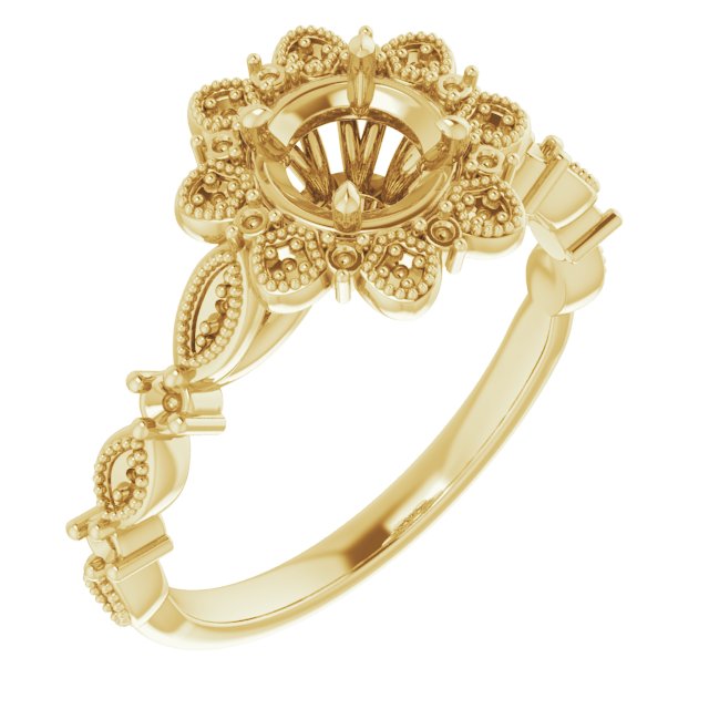 Halo-Style Floral Engagement Ring