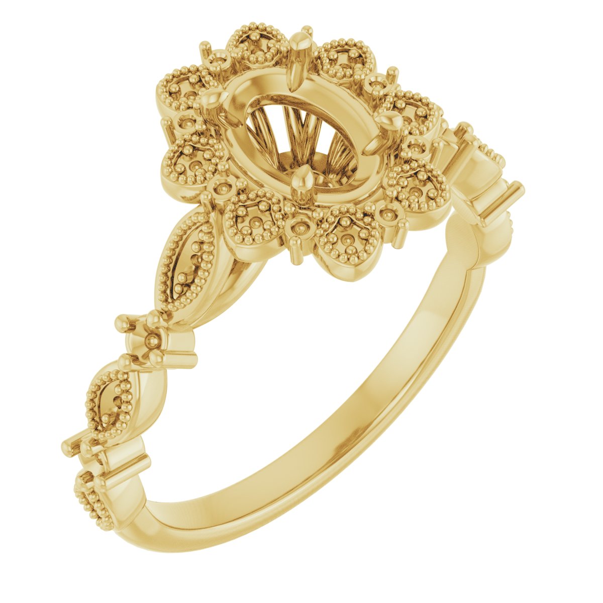 Halo-Style Floral Engagement Ring