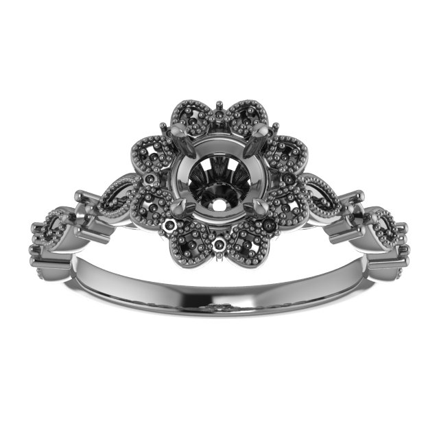 6x6 mm Square Engagement Ring Mounting view 3