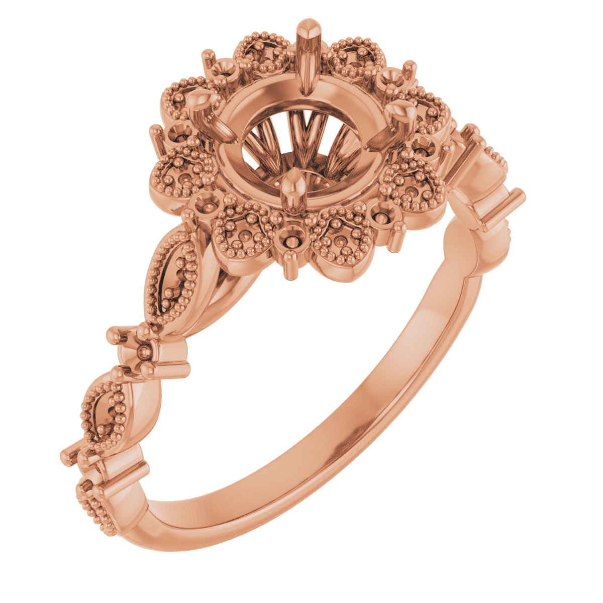 Halo-Style Floral Engagement Ring