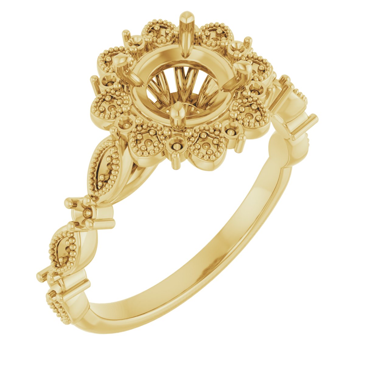 Halo-Style Floral Engagement Ring