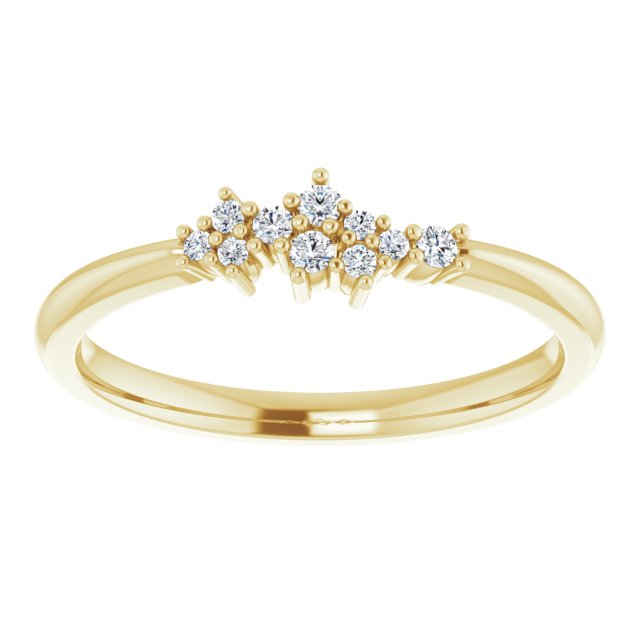 14K Yellow .08 CTW Natural Diamond Stackable Cluster Ring 