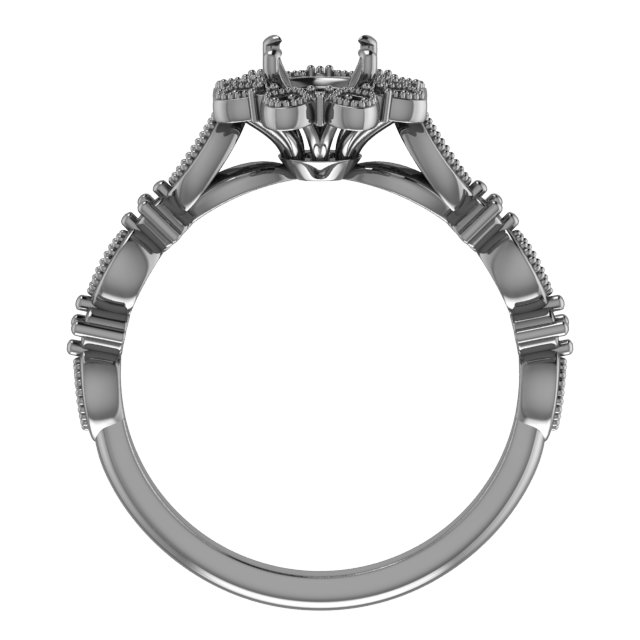 6x6 mm Square Engagement Ring Mounting view 2