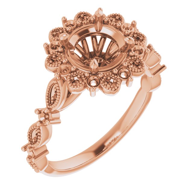 Halo-Style Floral Engagement Ring