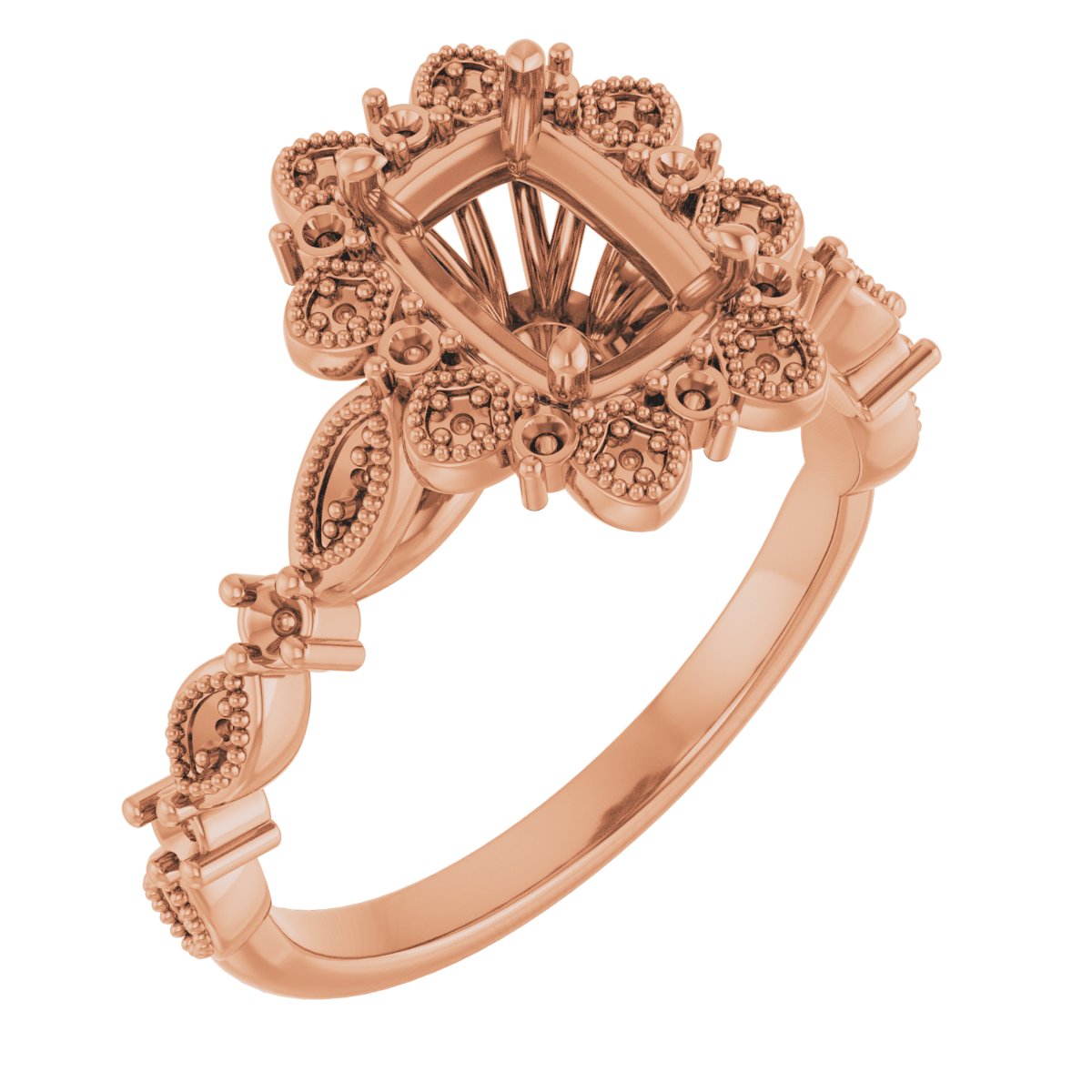 Halo-Style Floral Engagement Ring