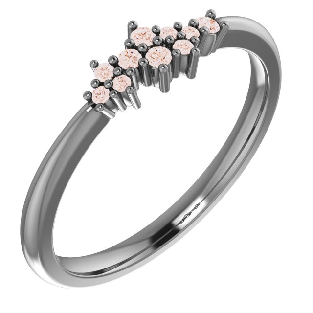 14K Rose .08 CTW Natural Diamond Stackable Cluster Ring 