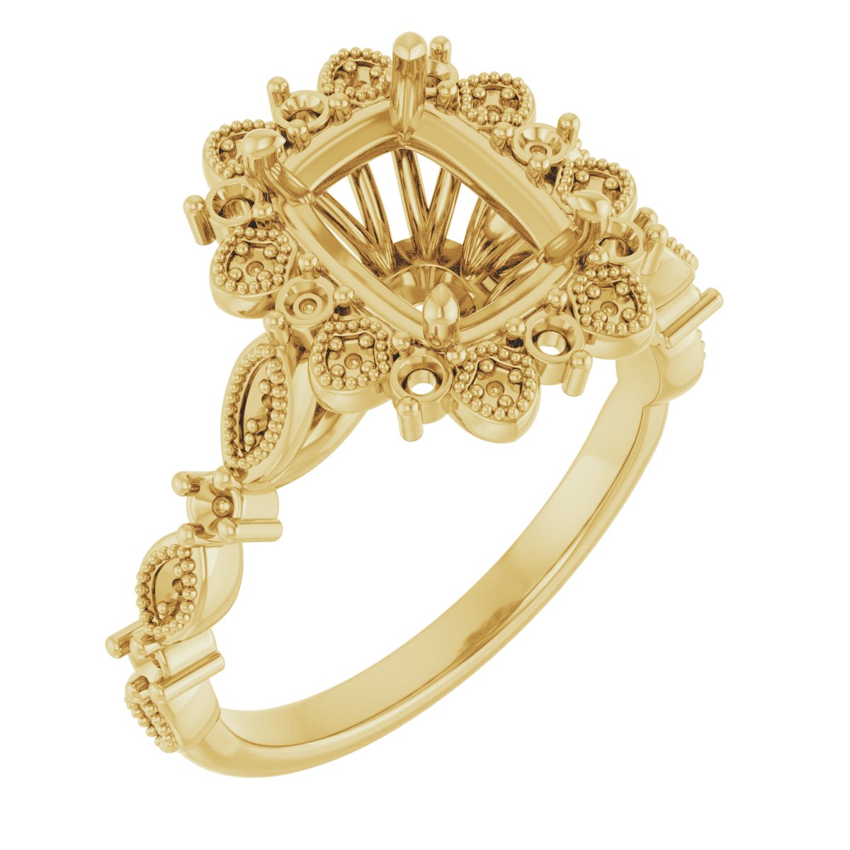 Halo-Style Floral Engagement Ring