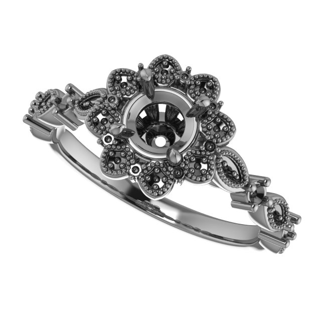 6x6 mm Square Engagement Ring Mounting view 5