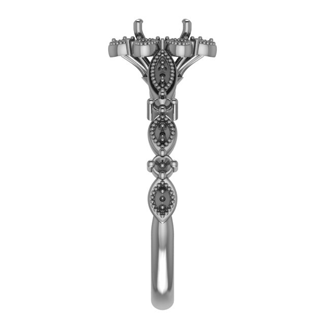 6x6 mm Square Engagement Ring Mounting view 4