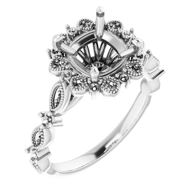 Halo-Style Floral Engagement Ring