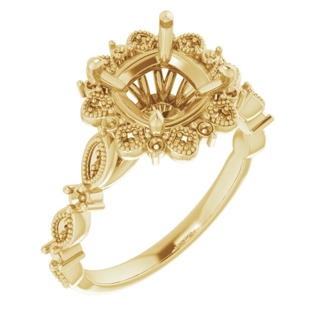 Halo-Style Floral Engagement Ring