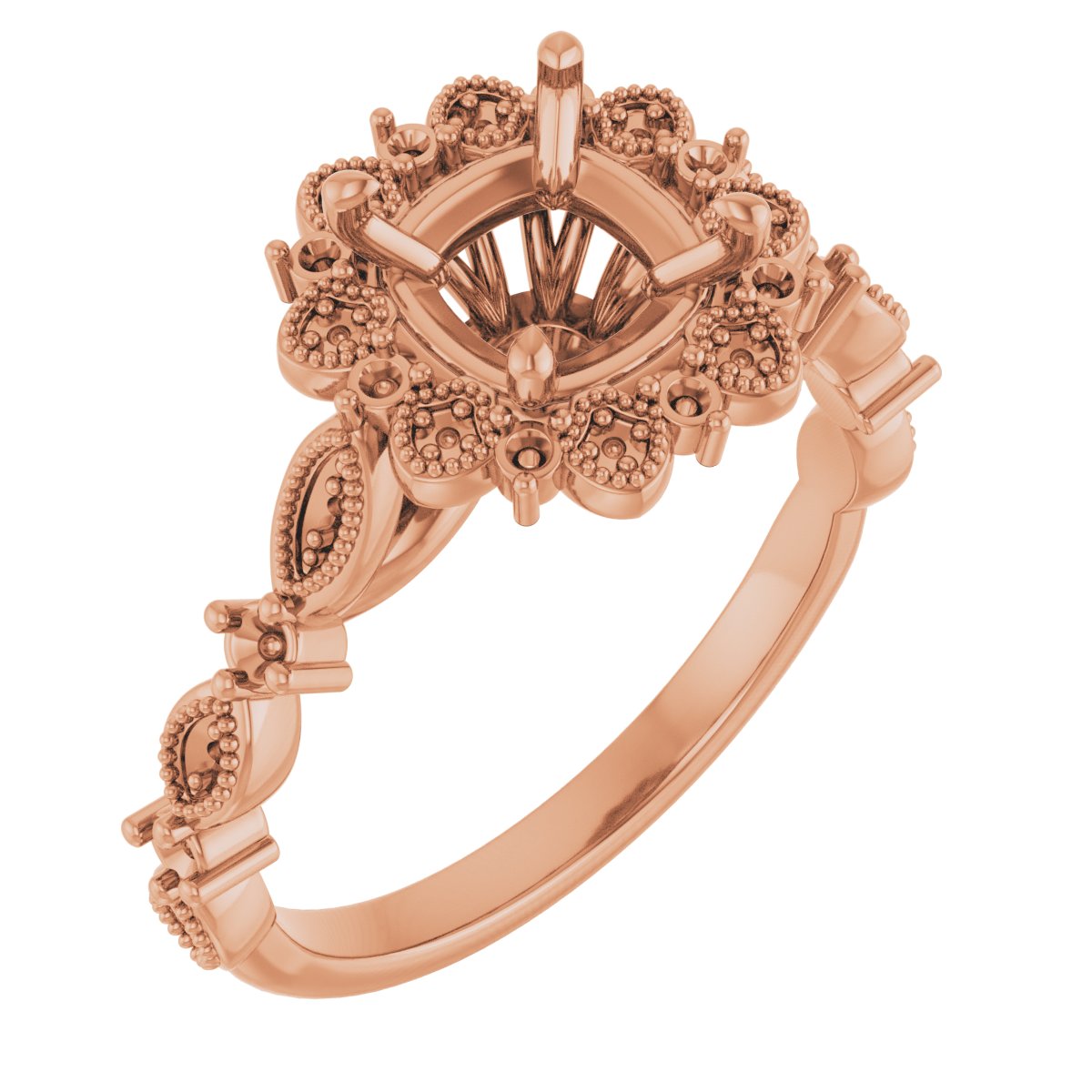 Halo-Style Floral Engagement Ring