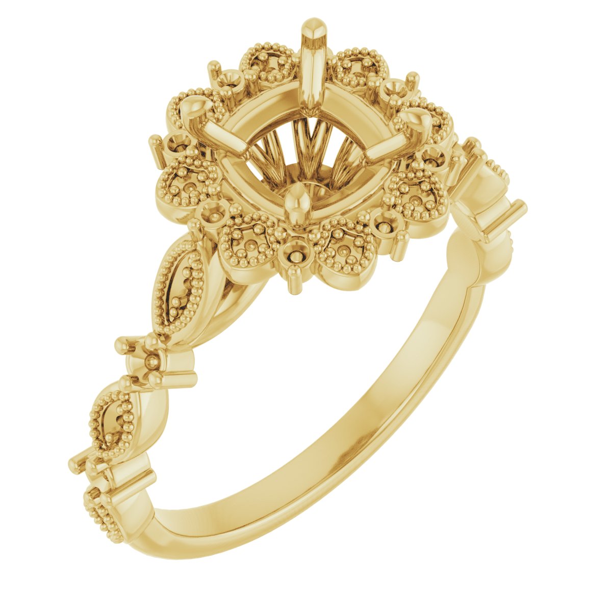 Halo-Style Floral Engagement Ring