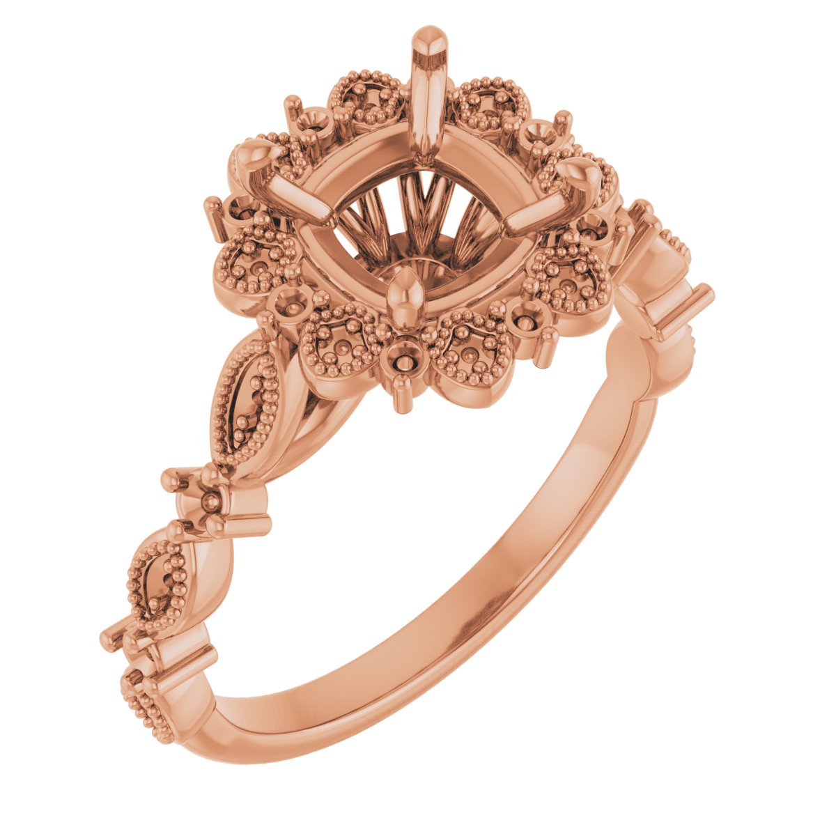 Halo-Style Floral Engagement Ring