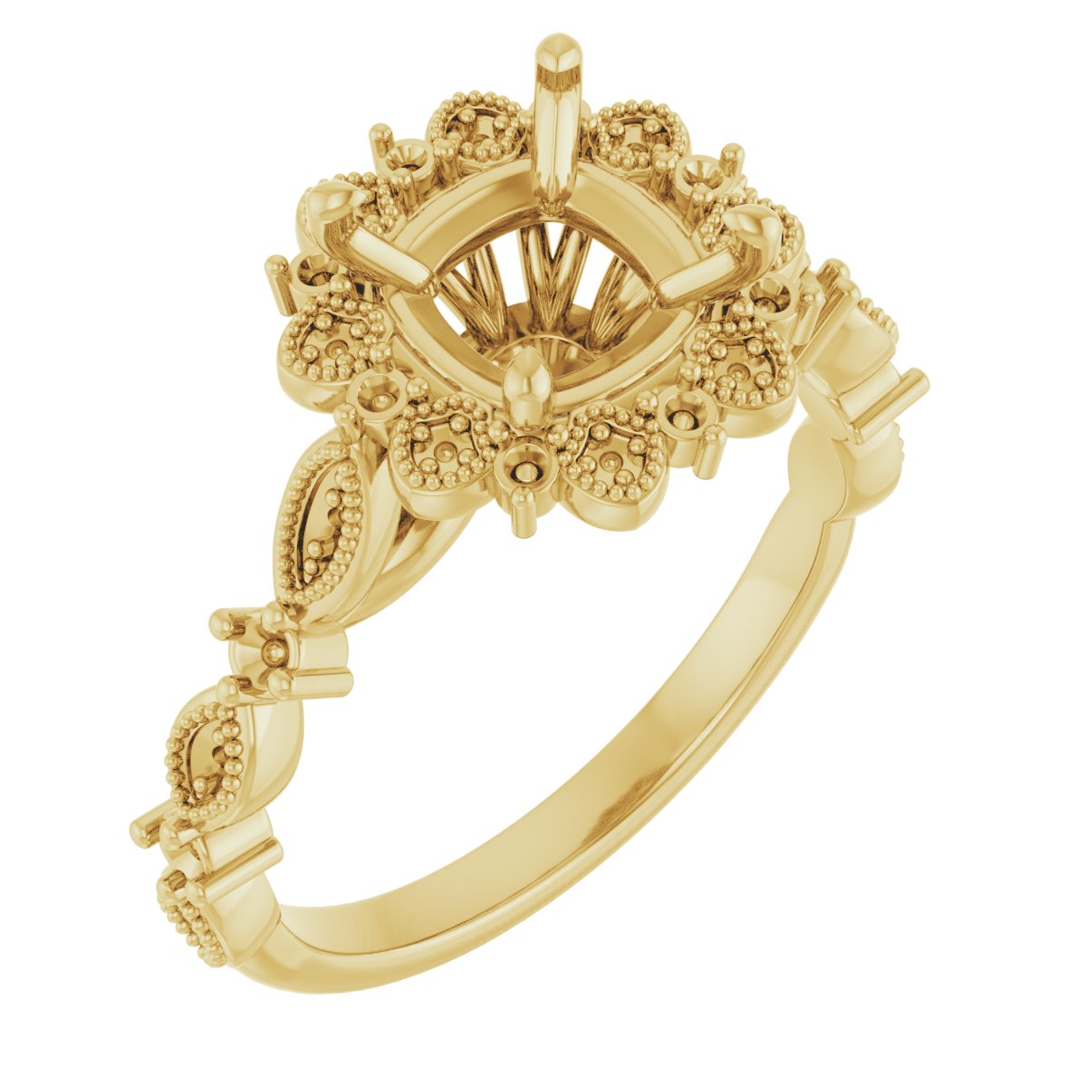 Halo-Style Floral Engagement Ring