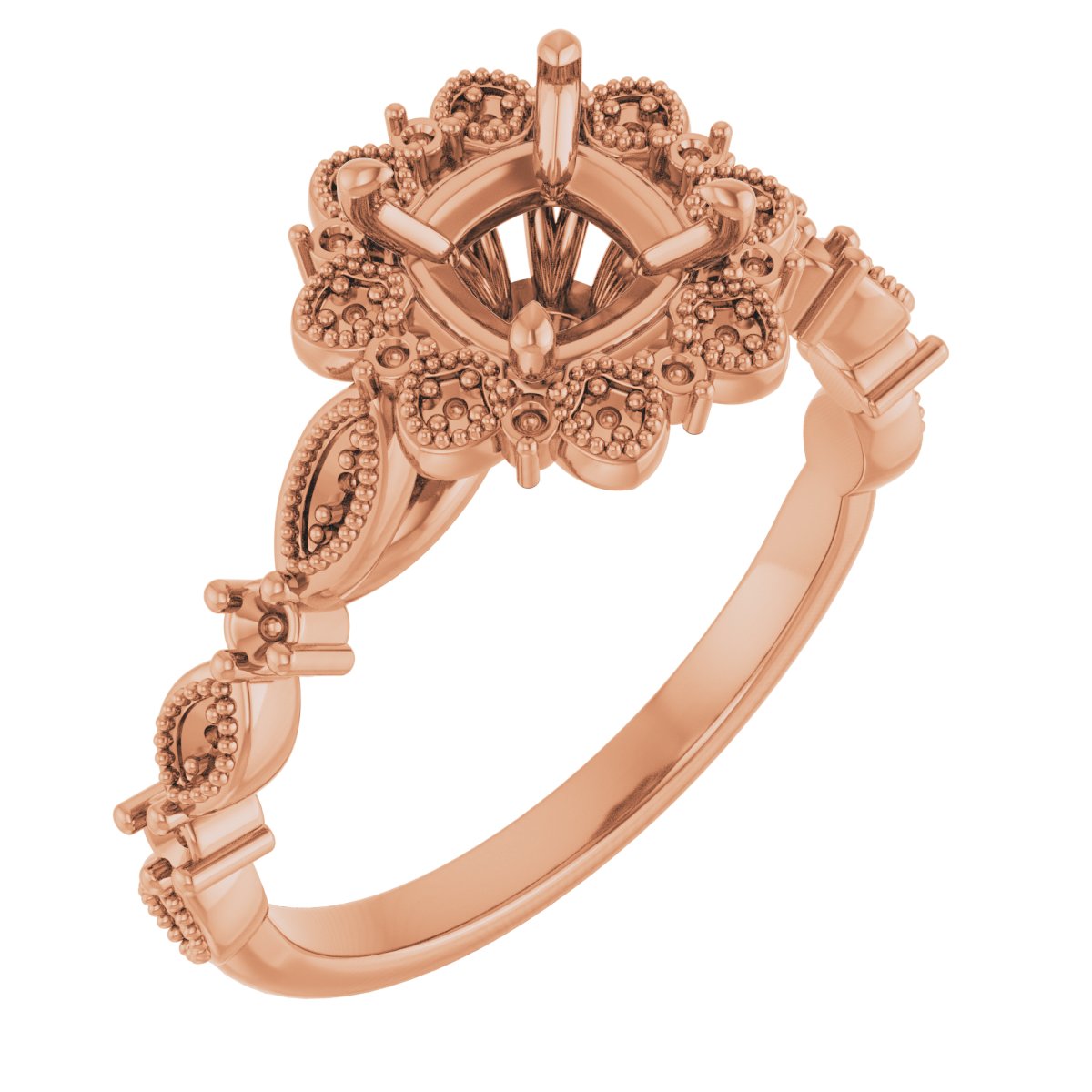 Halo-Style Floral Engagement Ring