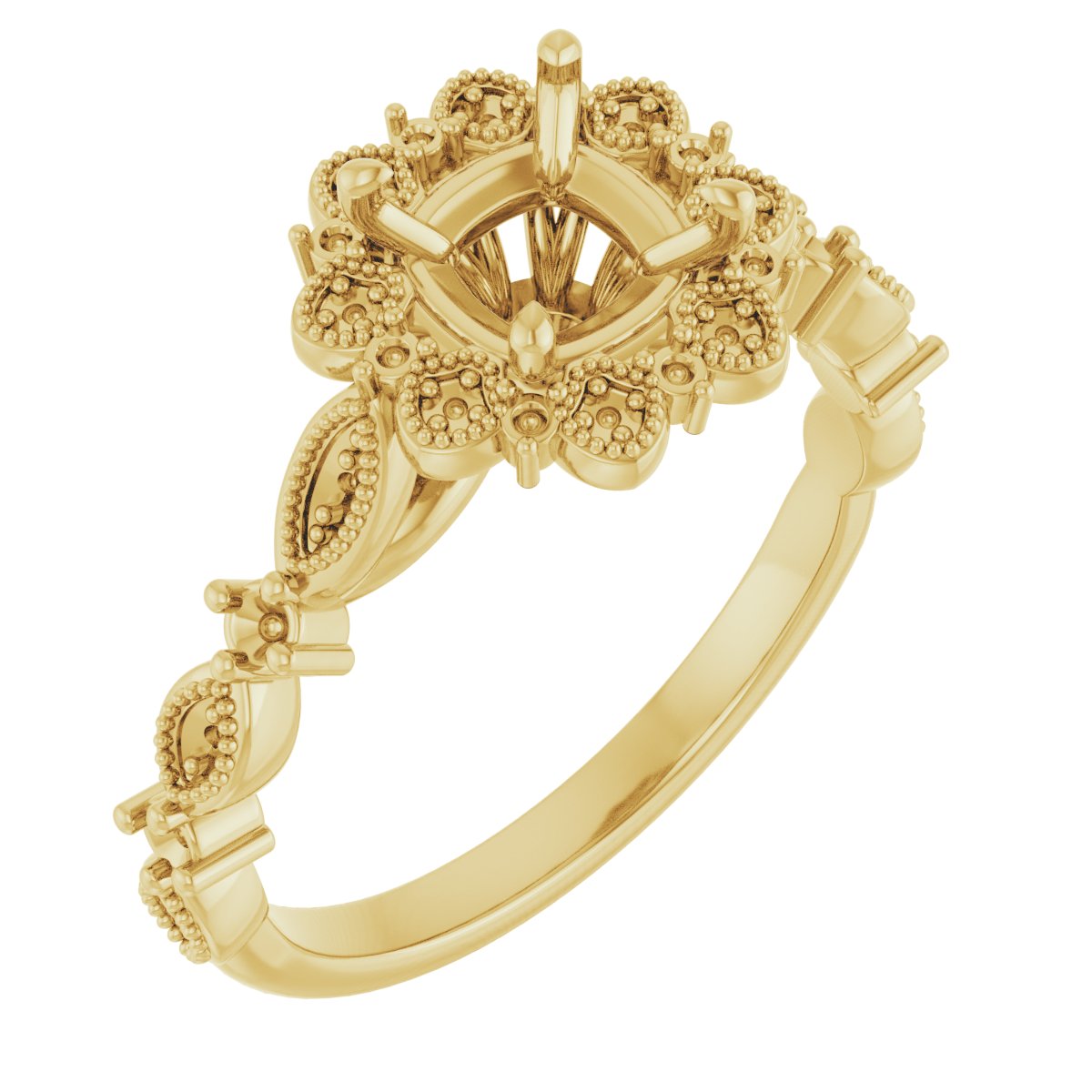 Halo-Style Floral Engagement Ring