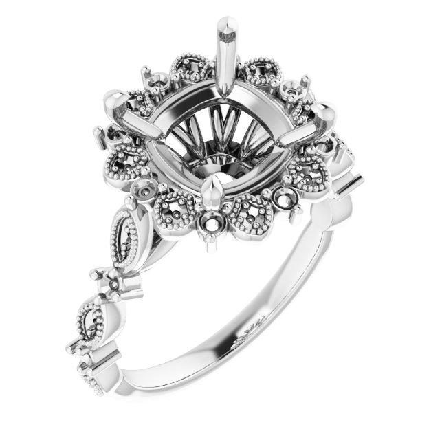Halo-Style Floral Engagement Ring