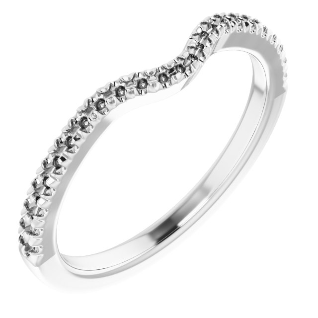 14K White 1/5 CTW Natural Diamond French-Set Matching Band