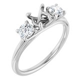 14K White 6.5 mm Round 1/2 CTW Diamond Semi-Set Engagement Ring 