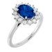14K White Lab-Grown Blue Sapphire & 3/8 CTW Natural Diamond Ring