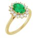 14K Yellow Lab-Grown Emerald & 3/8 CTW Natural Diamond Ring