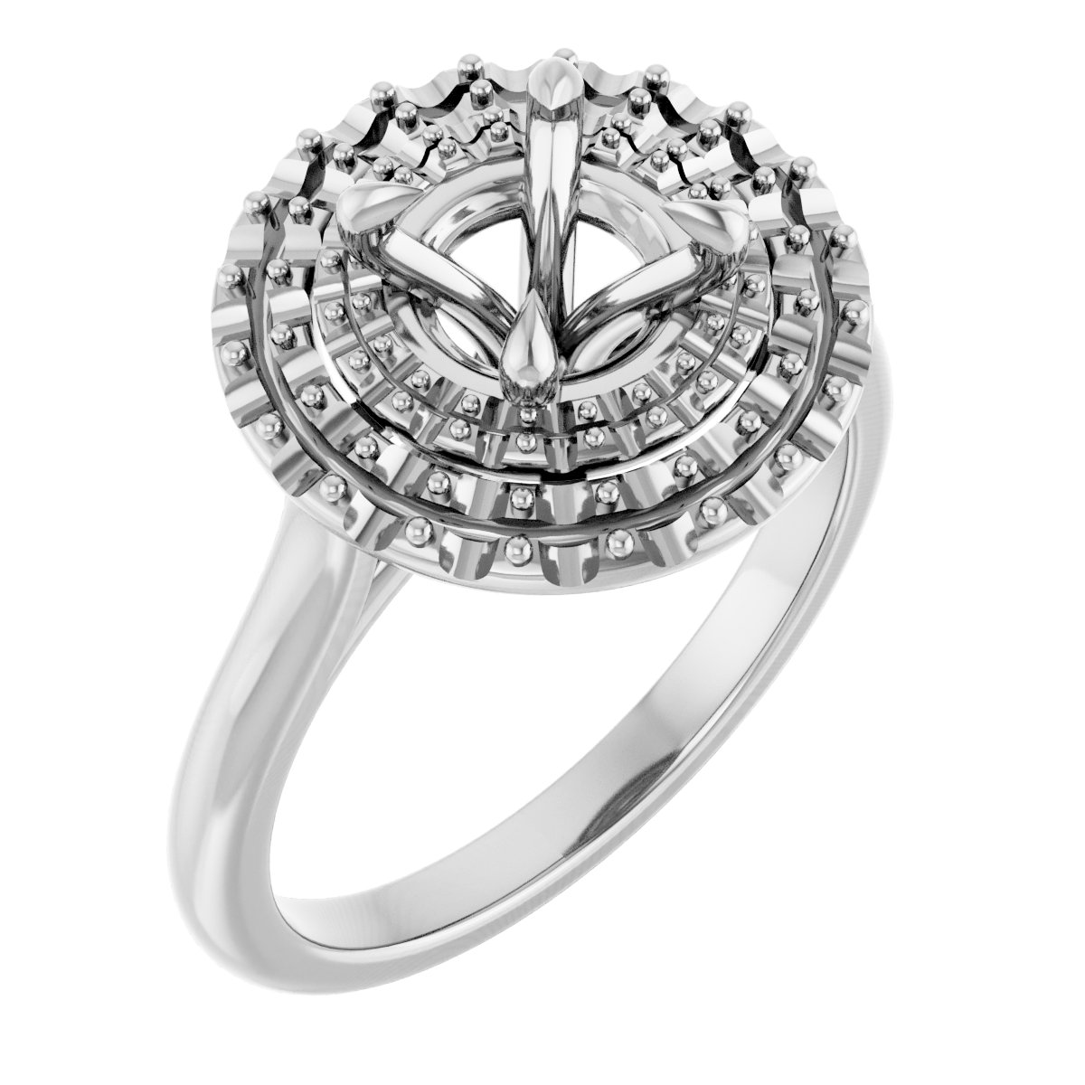 Double Halo-Style Engagement Ring