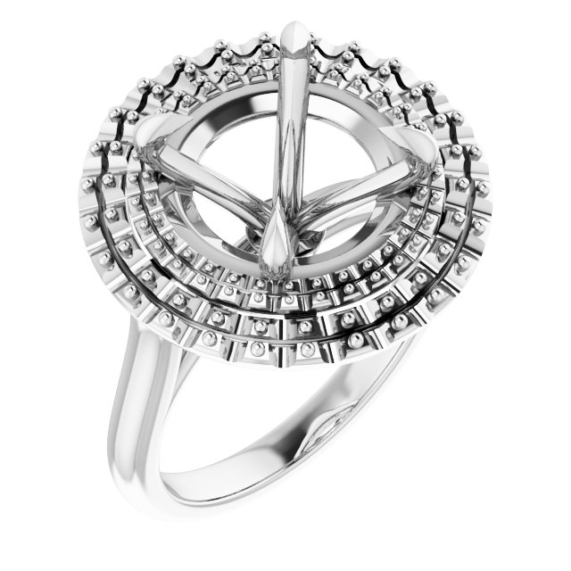 Double Halo-Style Engagement Ring