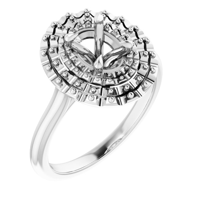 Double Halo-Style Engagement Ring