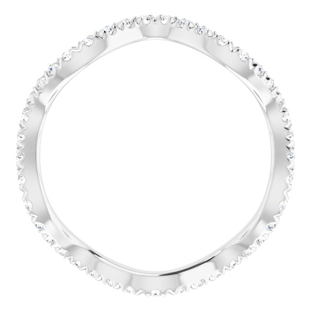 14K White 5/8 CTW Natural Diamond French-Set Eternity Band Size 6.5