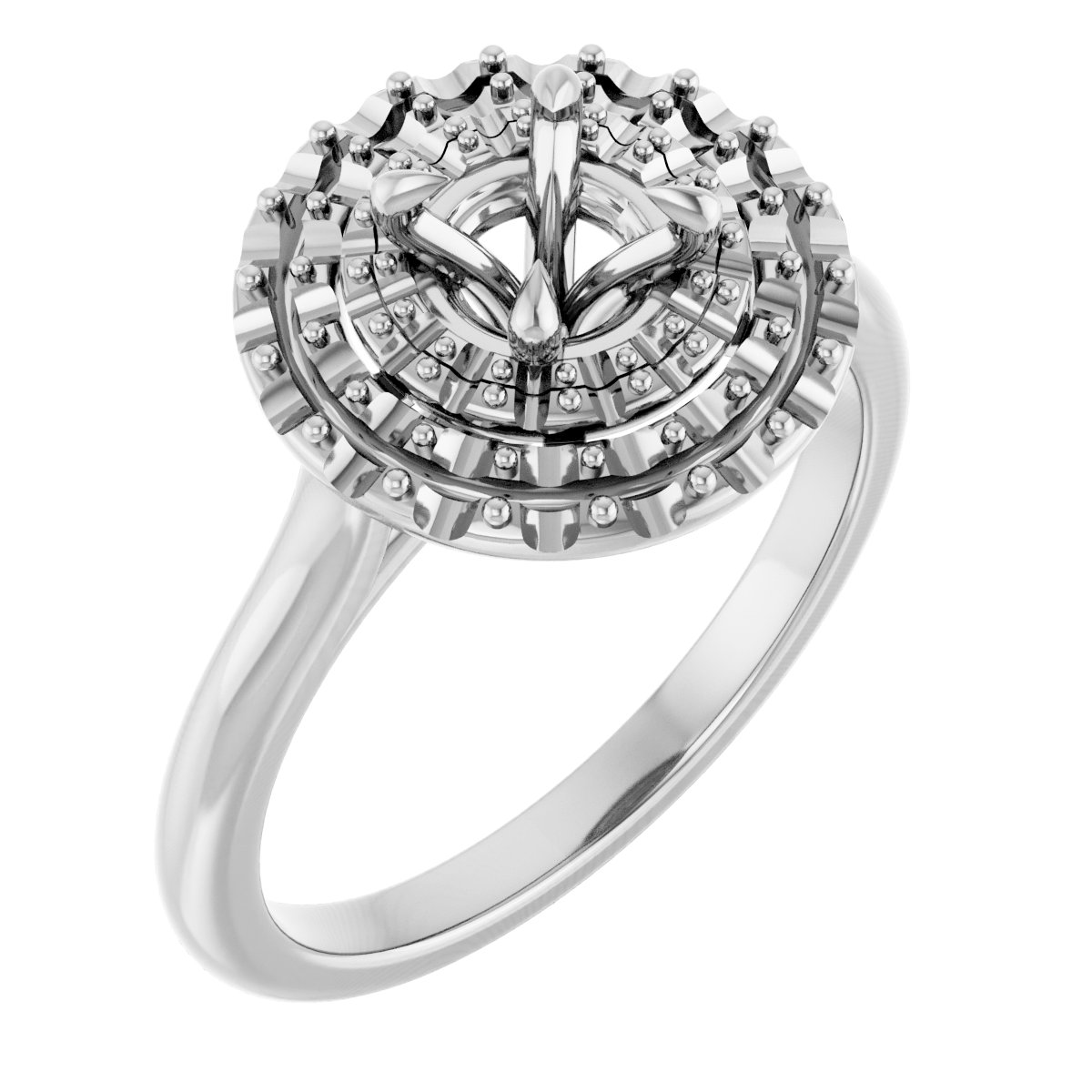 Double Halo-Style Engagement Ring