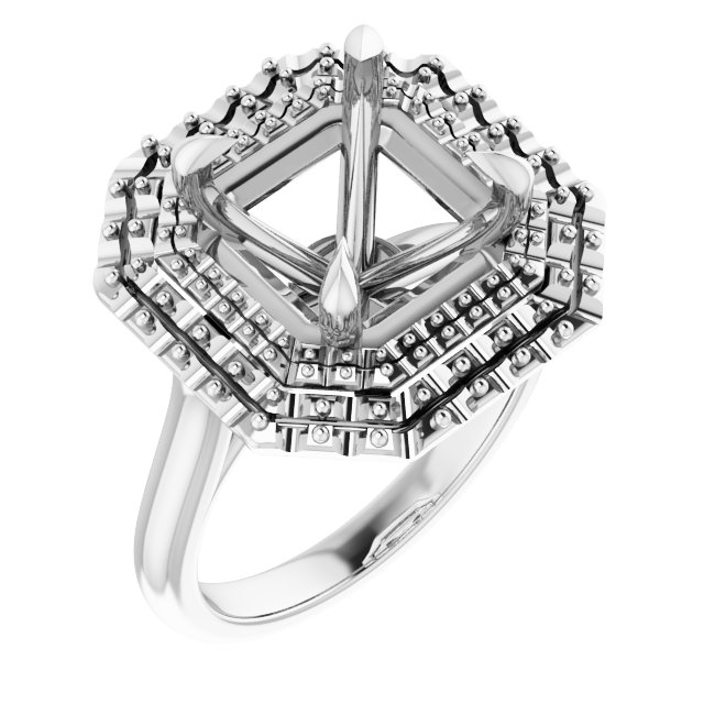 Double Halo-Style Engagement Ring