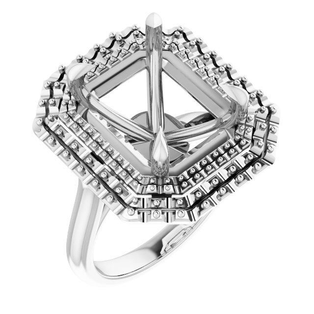 Double Halo-Style Engagement Ring