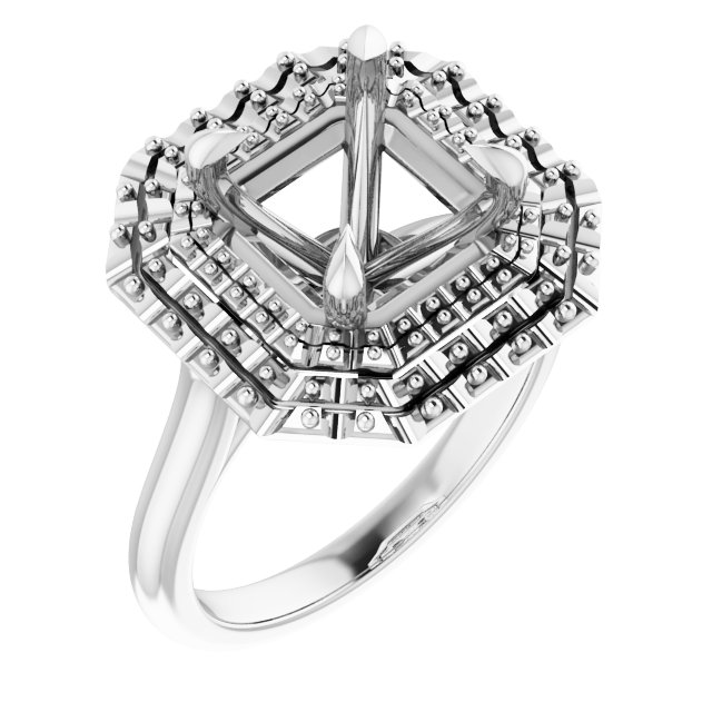 Double Halo-Style Engagement Ring
