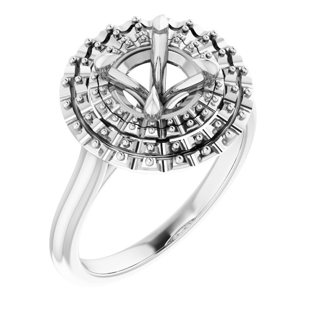 Double Halo-Style Engagement Ring
