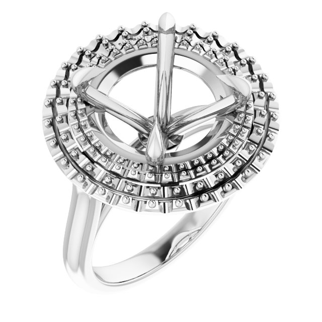 Double Halo-Style Engagement Ring