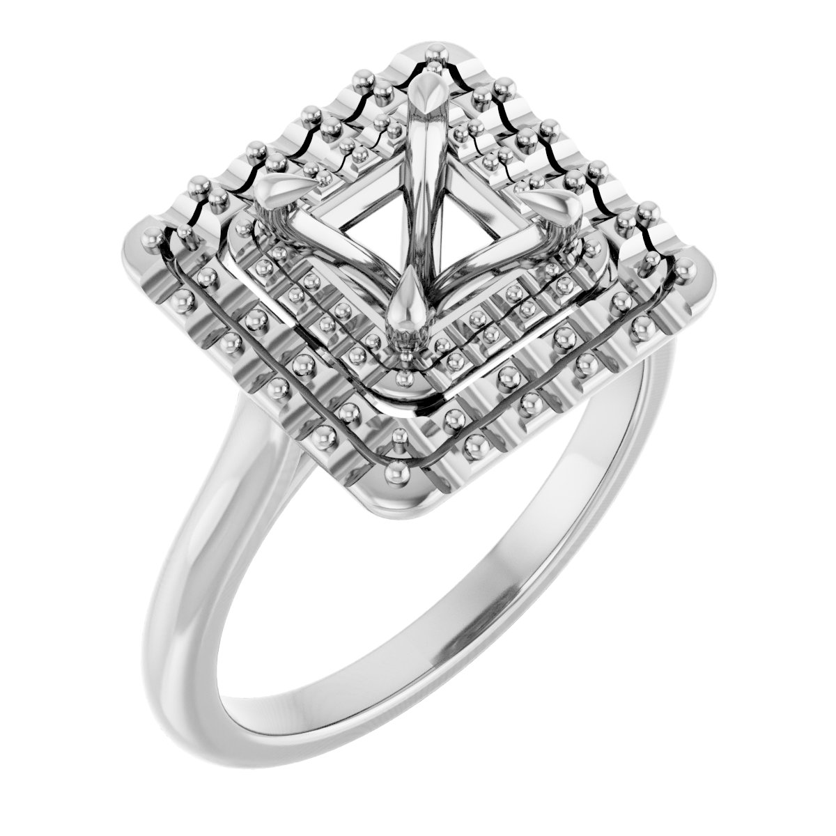 Double Halo-Style Engagement Ring