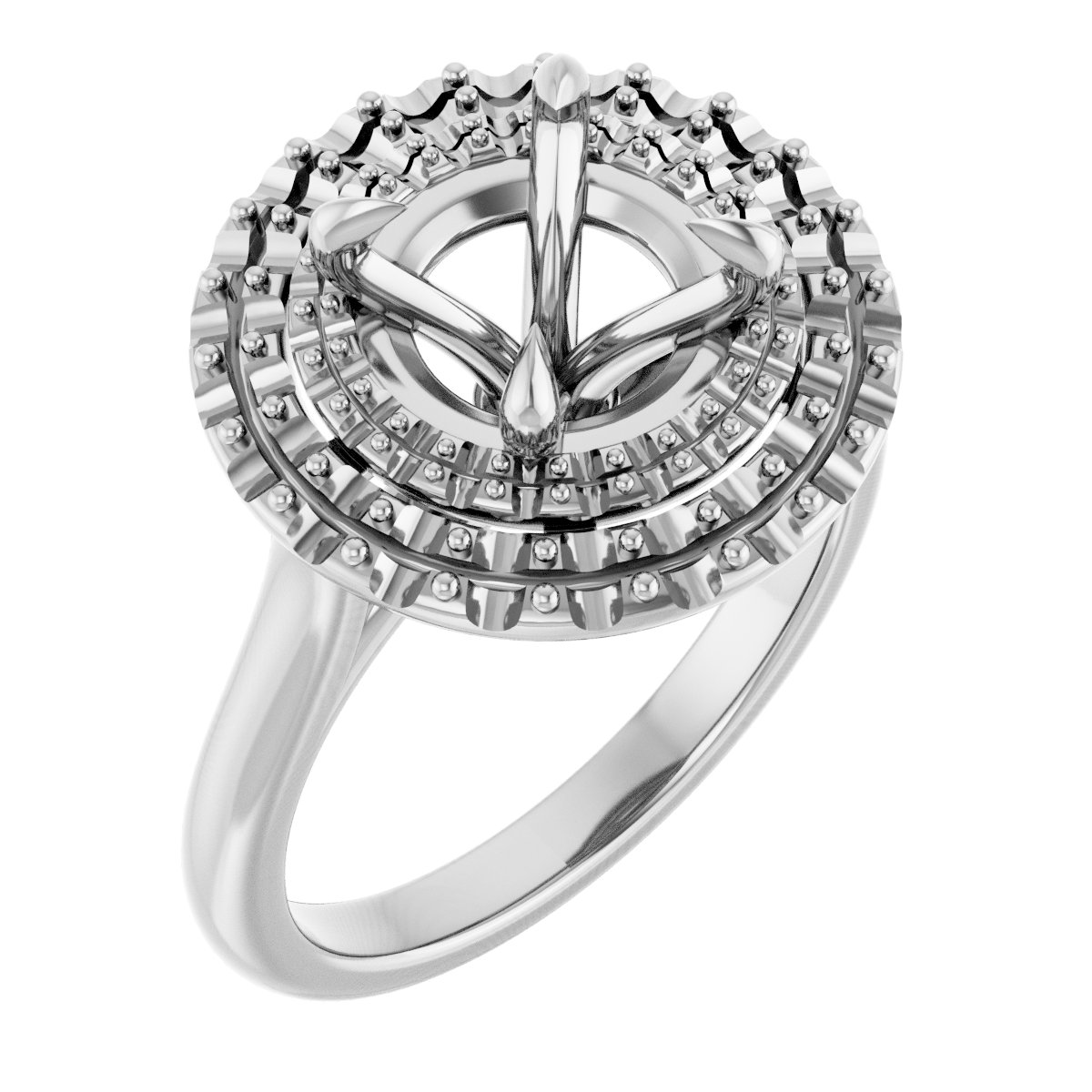 Double Halo-Style Engagement Ring