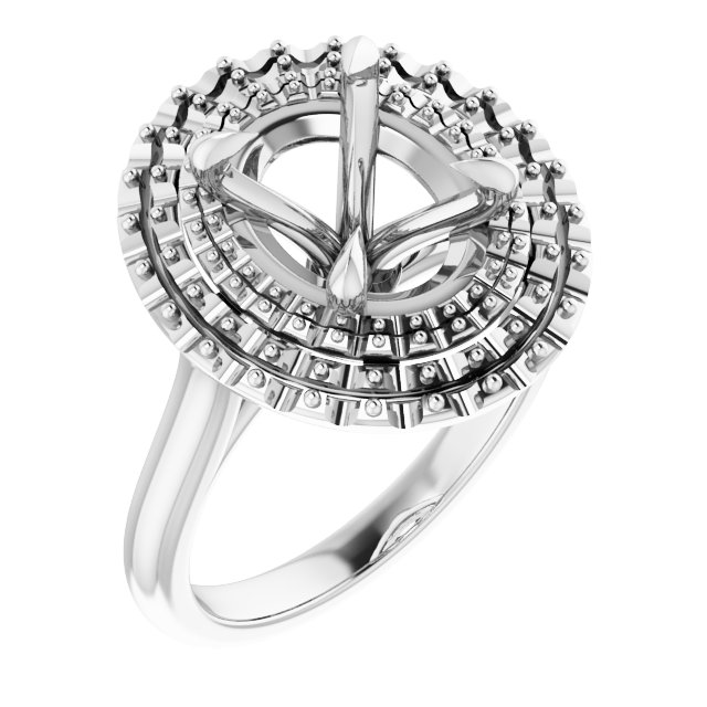 Double Halo-Style Engagement Ring