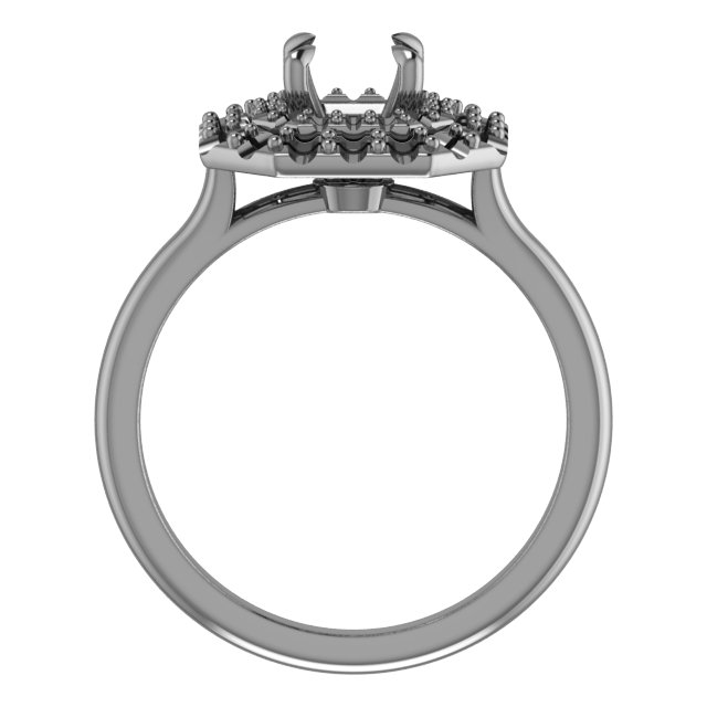 7x7 mm Heart Halo-Style Engagement Ring Mounting view 2