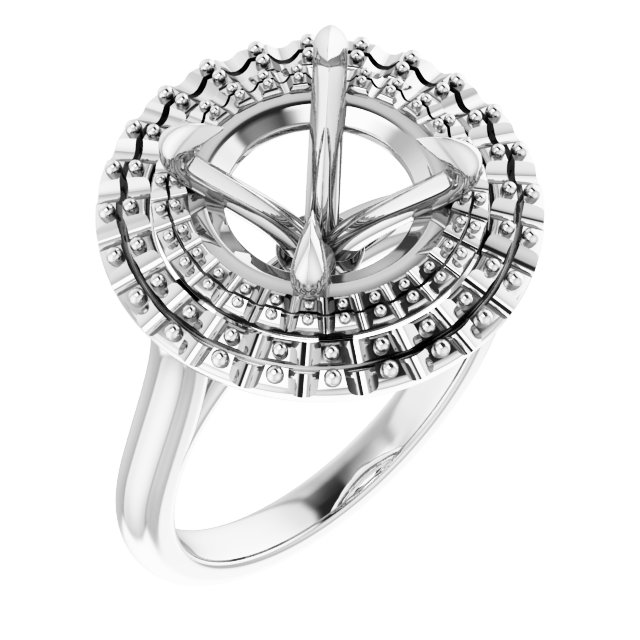 Double Halo-Style Engagement Ring