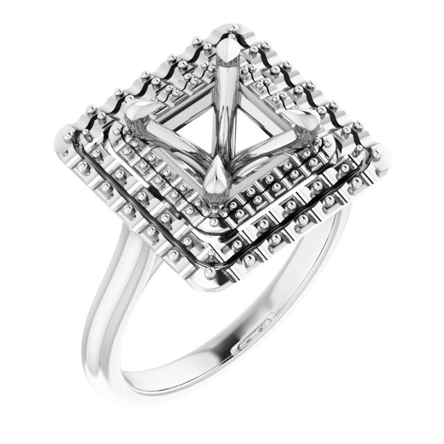 Double Halo-Style Engagement Ring