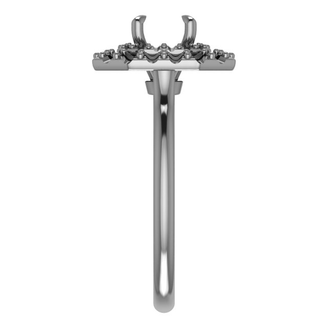 7x7 mm Heart Halo-Style Engagement Ring Mounting view 4