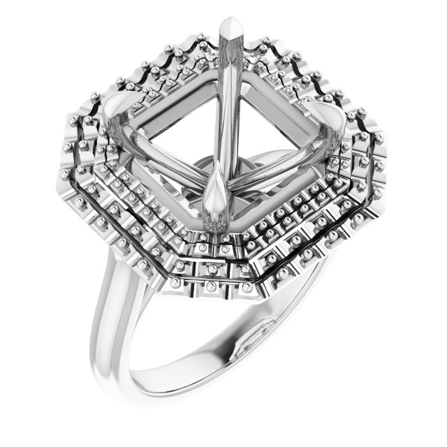 Double Halo-Style Engagement Ring