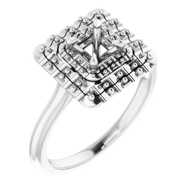 Double Halo-Style Engagement Ring
