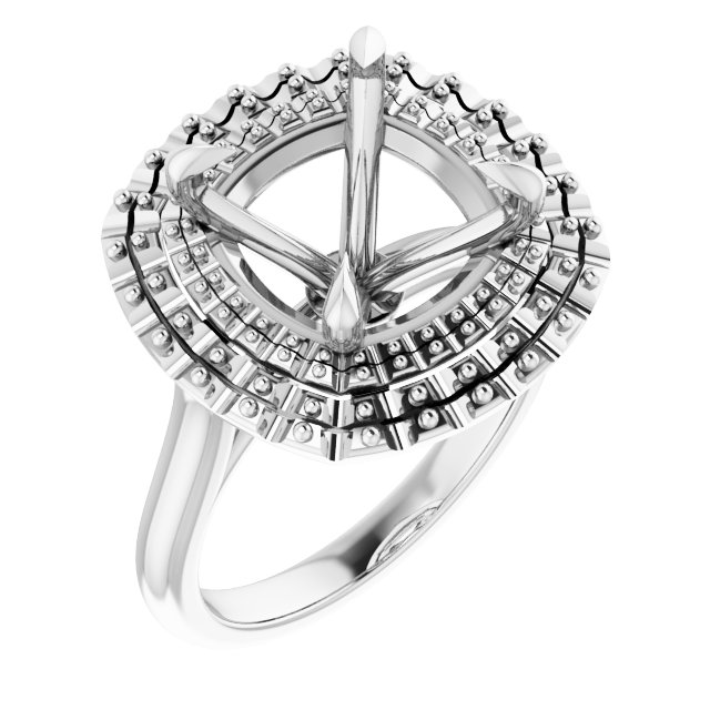 Double Halo-Style Engagement Ring