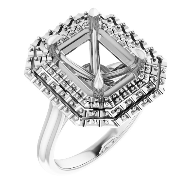 Double Halo-Style Engagement Ring
