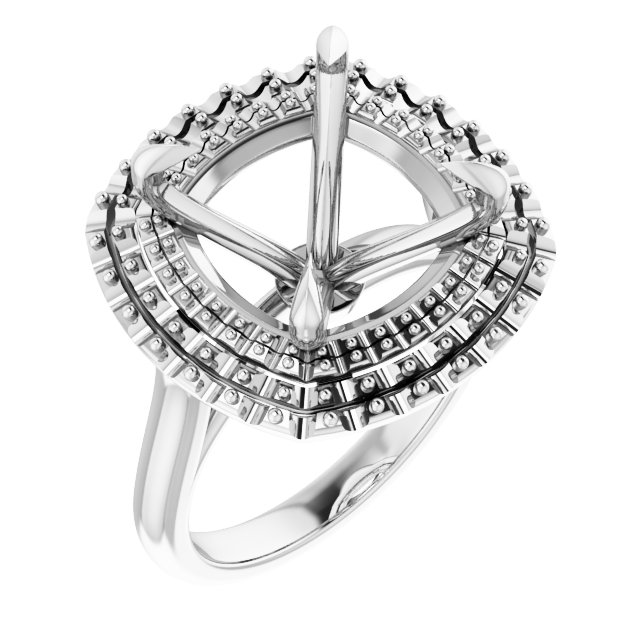 Double Halo-Style Engagement Ring