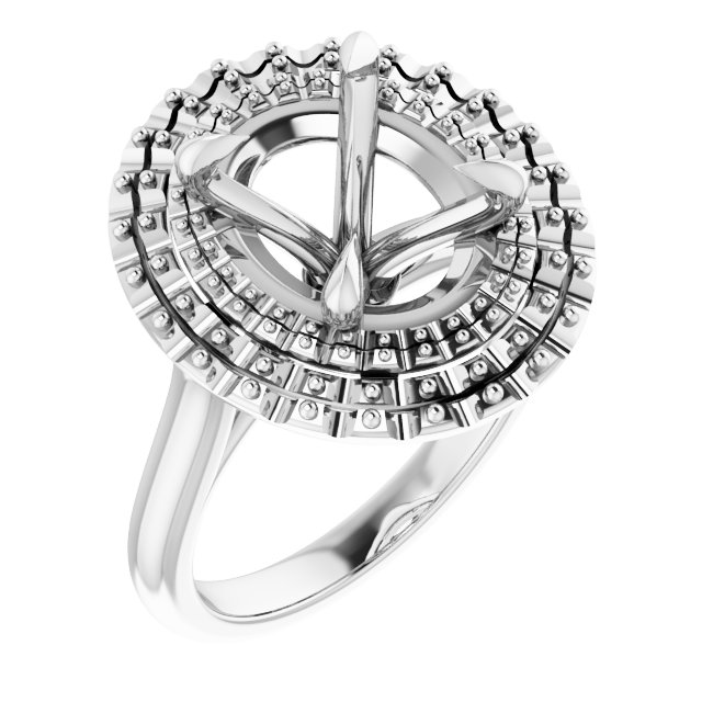 Double Halo-Style Engagement Ring