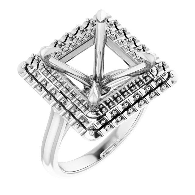 Double Halo-Style Engagement Ring